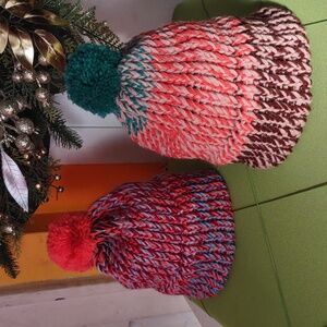 Pair of Besties Matching Valentine's Day Knit Crochet Winter Christmas Hats